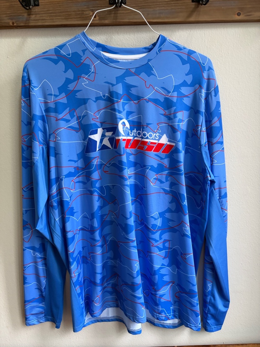 Men's Blue Long-Sleeve Swim Rash Guard - Tech
